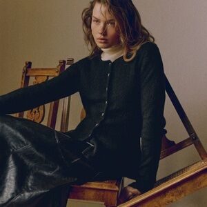 H&M rib knit peplum cardigan